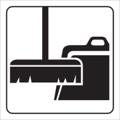 Wit bord met pictogram voor aanduiden werkkast