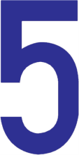 Cijfer op transfer blauw (sticker)