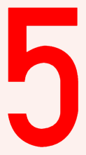 Cijfer wit/rood 27x60mm (magneet)