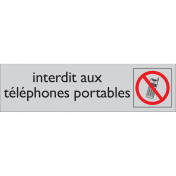 Zelfklevend deurbordje Interdit aux téléphones portables