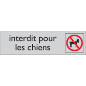 Zelfklevend deurbordje Interdit pour les Chiens