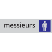 Zelfklevende deurbordje Messieurs 