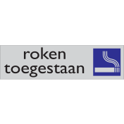 Zelfklevend deurbordje Roken Toegestaan