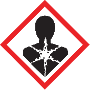 Ruitvorm sticker met pictogram "Gezondheidsgevaar" - GHS 08