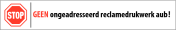 Sticker met tekst Geen reclamedrukwerk