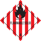 Gevaarsetiket Flammable Solid 4.1 - sticker - ADR, ADN, IMO, IMDG, RID en IATA