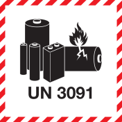 Gevaarsetiket voor Lithium Metaal Batterijen UN 3091 - Sticker Label IATA