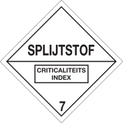Gevaarsetiket Radioactieve Stoffen 7E Splijtstof - sticker - ADR, ADN, IMO, IMDG, RID en IATA