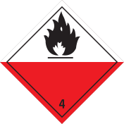 Gevaarsetiket Voor Zelfontbranding Vatbare Stoffen 4.2 - sticker - ADR, ADN, IMO, IMDG, RID en IATA