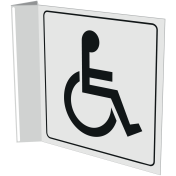 Haaks bord met pictogram voor ruimte mindervalide