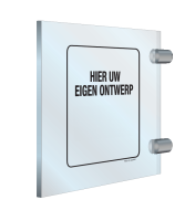Haaks Plexiglas bord met Eigen Tekst 