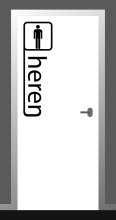 Deursticker met pictogram heren 