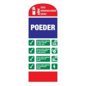 Identificatie bordje voor het gebruik van een poederblusser
