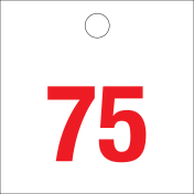 Wit / rood identificatielabel met cijfer naar keuze