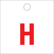 Wit/rood identificatielabel met letter