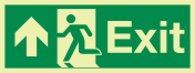 Fotoluminescerende IMO sticker nooduitgang rechtdoor