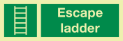 Fotoluminescerende sticker met IMO pictogram en tekst Vluchtladder
