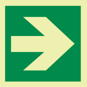 Fotoluminescerende sticker met IMO pictogram van een pijl