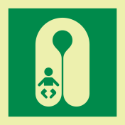 Fotoluminescerende sticker met IMO pictogram reddingsvest voor baby's