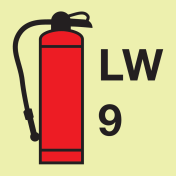 IMO Sign Light Water Fire Extinguisher 9 liter 