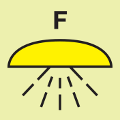 IMO Sign Space protected by foam extinguishing system