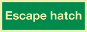 Fotoluminescerende sticker met IMO tekst Escape Hatch