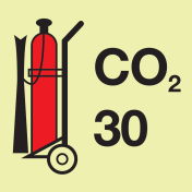 IMO Sign Wheeled Co2 Fire Extinguisher 30kg