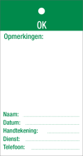 Inspectietag OK (NL) - PVC Label