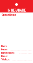 Inspectietag In Reparatie (NL) - PVC Label