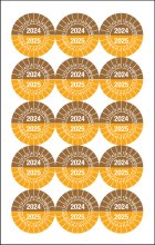 Keuringssticker met jaartallen 
