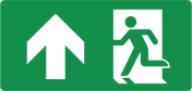 Nooduitgang rechtdoor (opaal sticker)