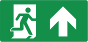 Nooduitgang rechtdoor (opaal sticker)