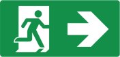 Nooduitgang rechts (opaal sticker)