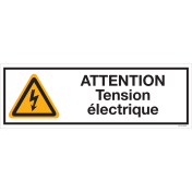 Bord met pictogram en tekst "Opgepast elektrische spanning"
