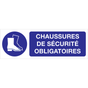 Bord met pictogram en tekst om aan te duiden dat veiligheidsschoenen verplicht zijn - ISO7010 - M008