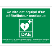 Bord met pictogram en tekst DAE volgens ISO 7010