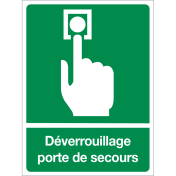 Panneau déverrouillage porte de secours