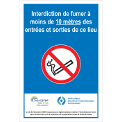 Panneau Ce lieu est sans fumee de 10 metres