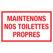 Panneau Maintenons nos toilettes propres