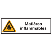 Bord met pictogram en tekst ontvlambare stoffen - ISO 7010 - W021