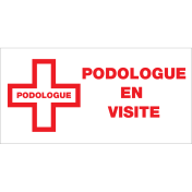 Podoloog op bezoek (bordje)