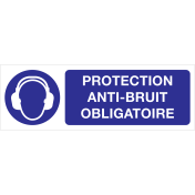 Bord met pictogram en tekst voor het aanduiden dat gehoorbescherming verplicht is - ISO7010 - M003