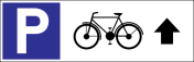Parkeerbord "Fietsen rechtdoor" Dibond 340x110mm