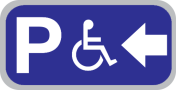 Parkeerbord "Mindervalide links" aluminium 400x200mm
