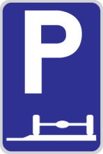 Parkeerbord "Op de stoep" aluminium 400x600mm