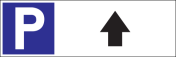 Parkeerbord "Parkeren rechtdoor" Dibond 340x110mm