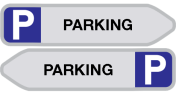 Parkeerbord met pijl "parking" aluminium 850x200mm