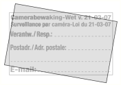Vinyl voor bescherming van de adresgegevens van de camerabewaking 