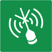 Sticker met pictogram radiobaken ISO 7010