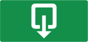 Opaal sticker met pictogram uitgang